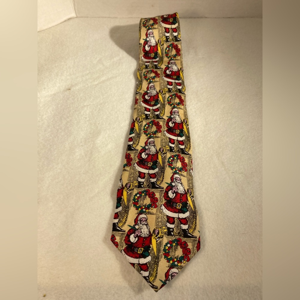 Ferrell Reed Vintage Silk Santa Checking His List Necktie